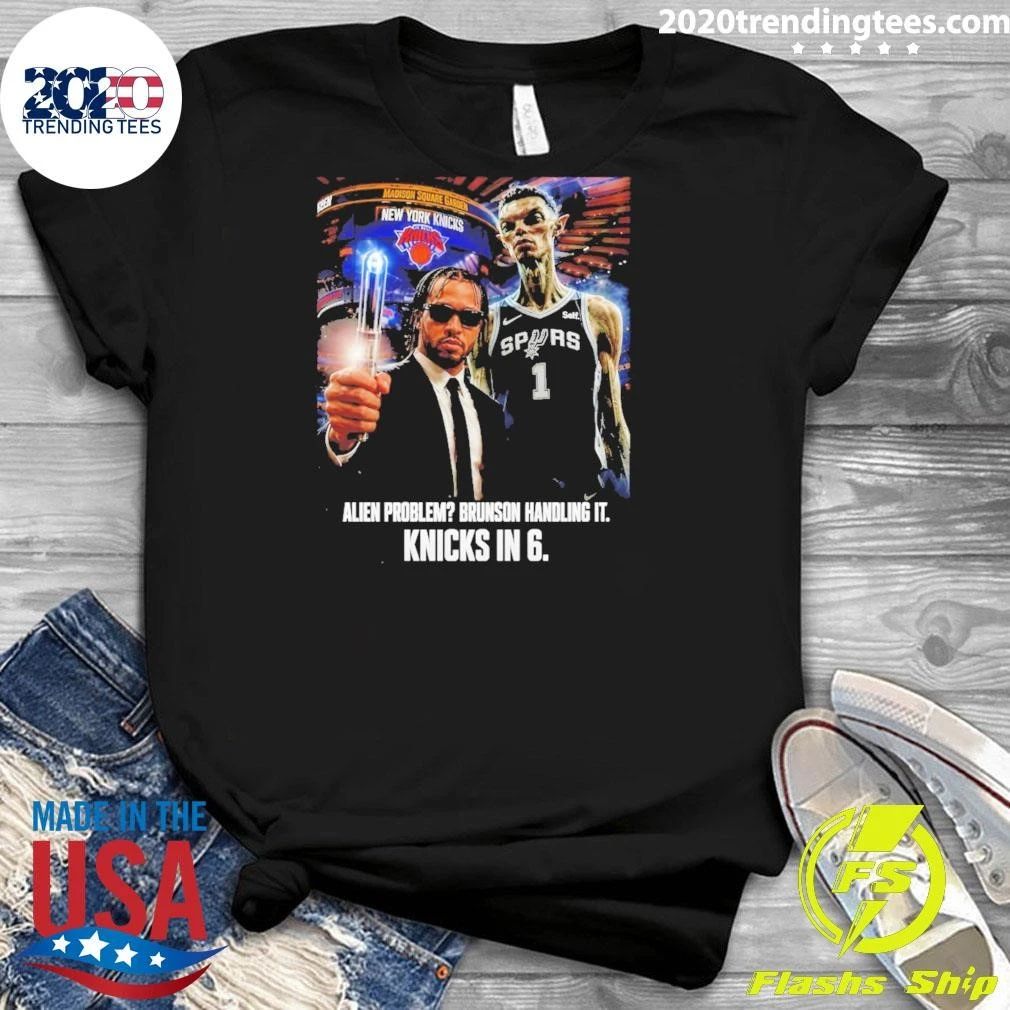 Jalen Brunson Victor Wembanyama San Antonio Spurs New York Knicks Alien Problem Shirt