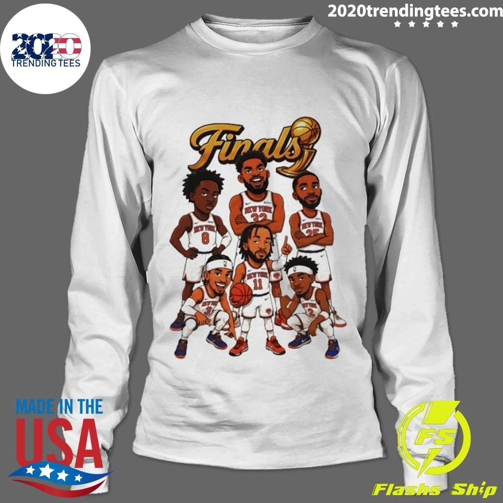 New York Knicks Basketball Players Cartoon Finals Nba 2026 Champions Shirtt