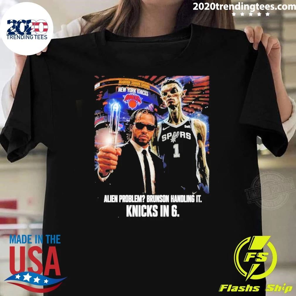 Jalen Brunson Victor Wembanyama San Antonio Spurs New York Knicks Alien Problem Shirt