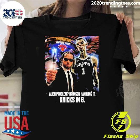 Jalen Brunson Victor Wembanyama San Antonio Spurs New York Knicks Alien Problem Shirt