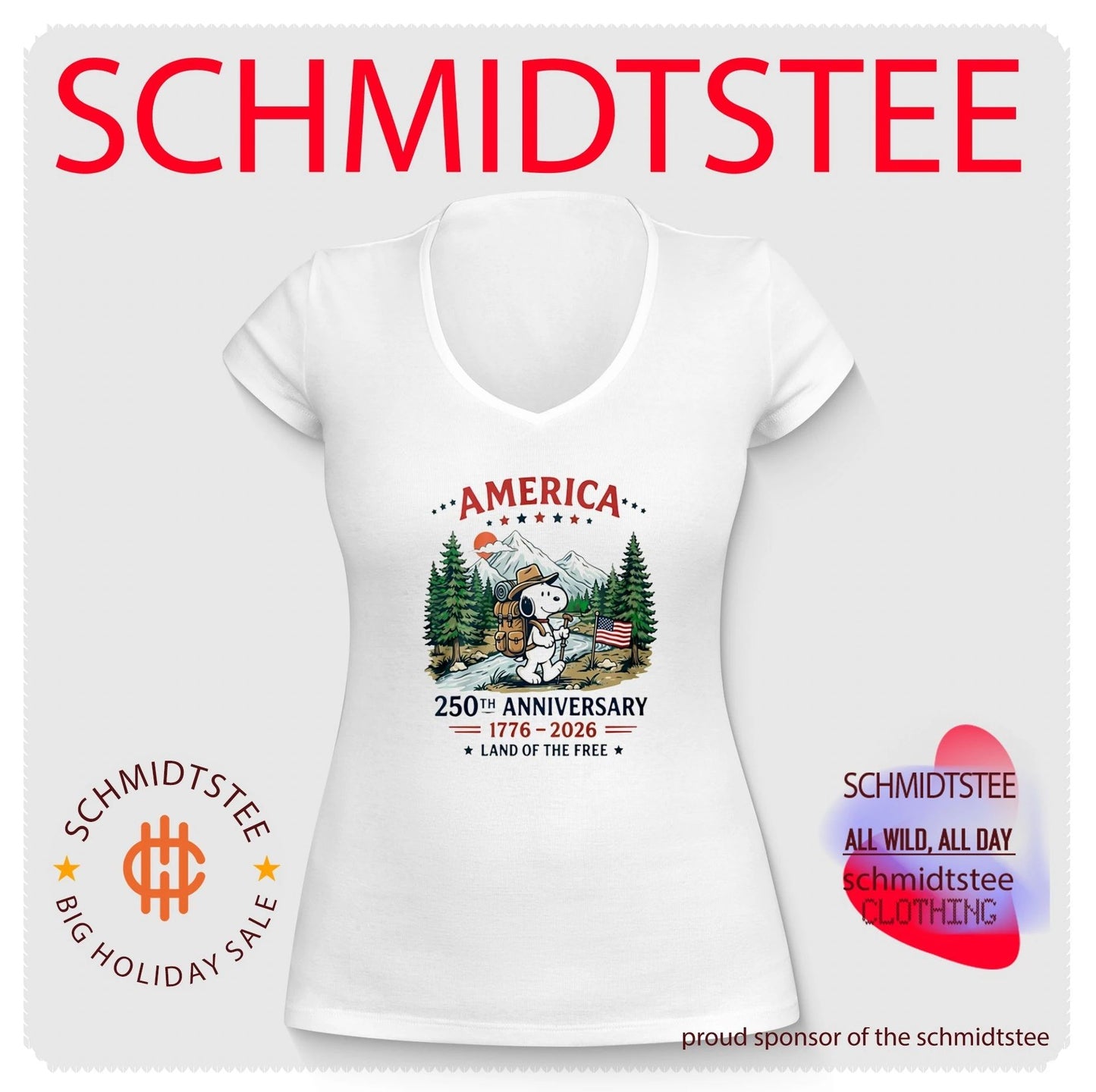 America 250Th Anniversary Snoopy Hiking Land Of The Free Shirt