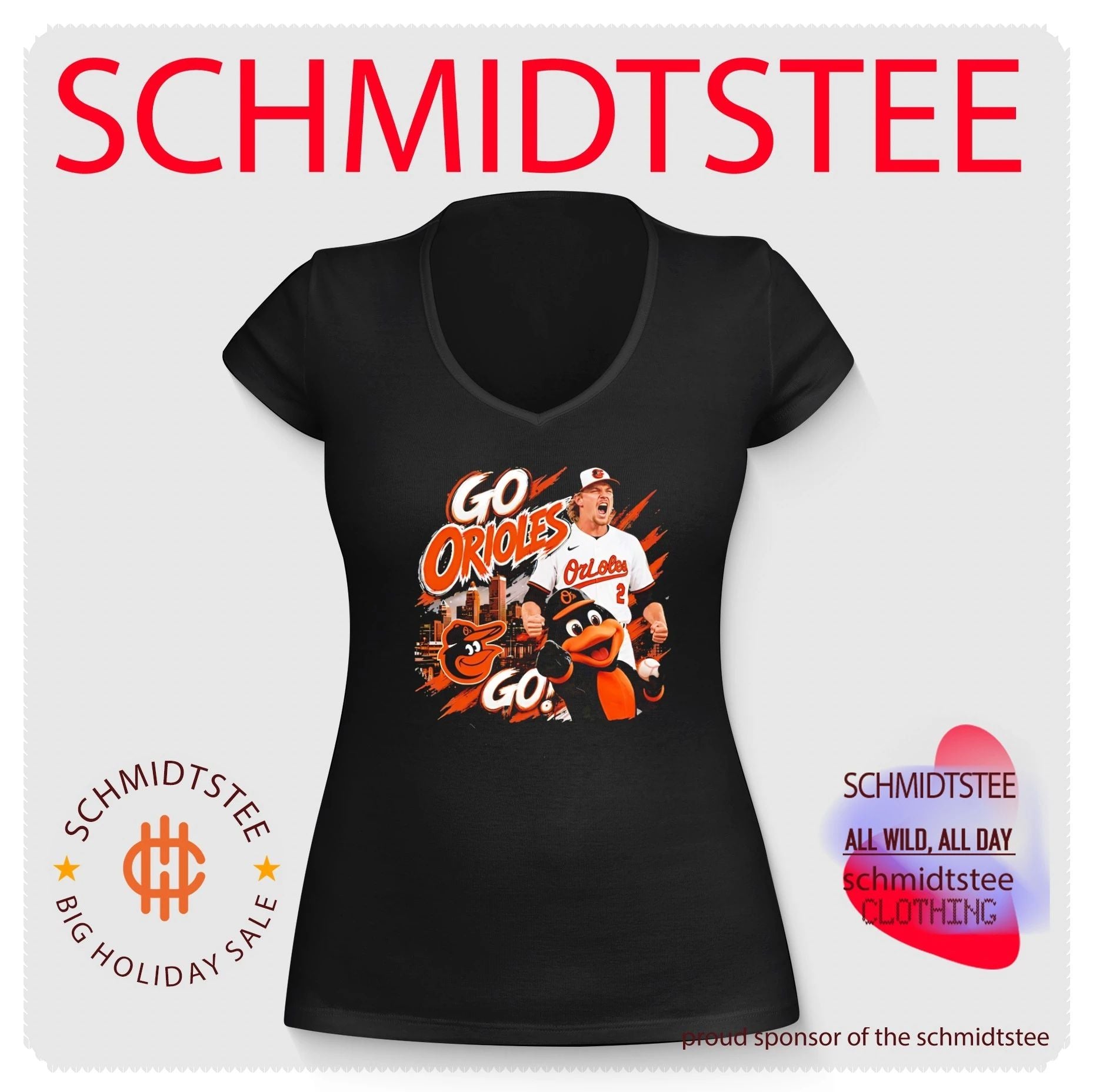 Baltimore Orioles Go Orioles Go Mascot Baseball shirt