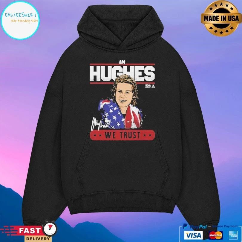 Jack Hughes New Jersey Usa Trust In Hughes We Trust Signature 2026 T-shirts