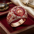 Delta Sigma Theta Gold Ruby Engraved Ring