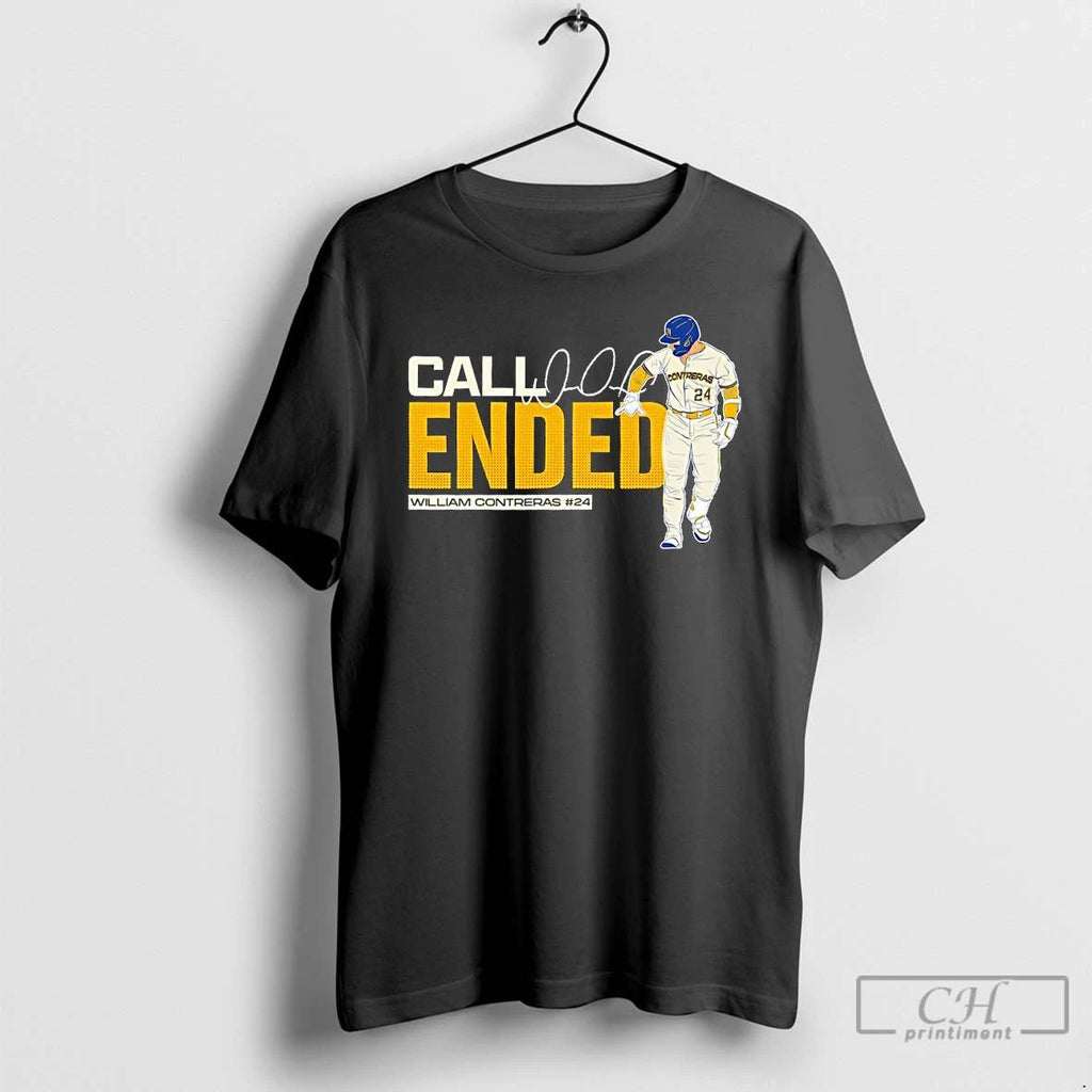 Classic Call Ended William Contreras 24 Milwaukee Brewers Baseball Signature T Shirts