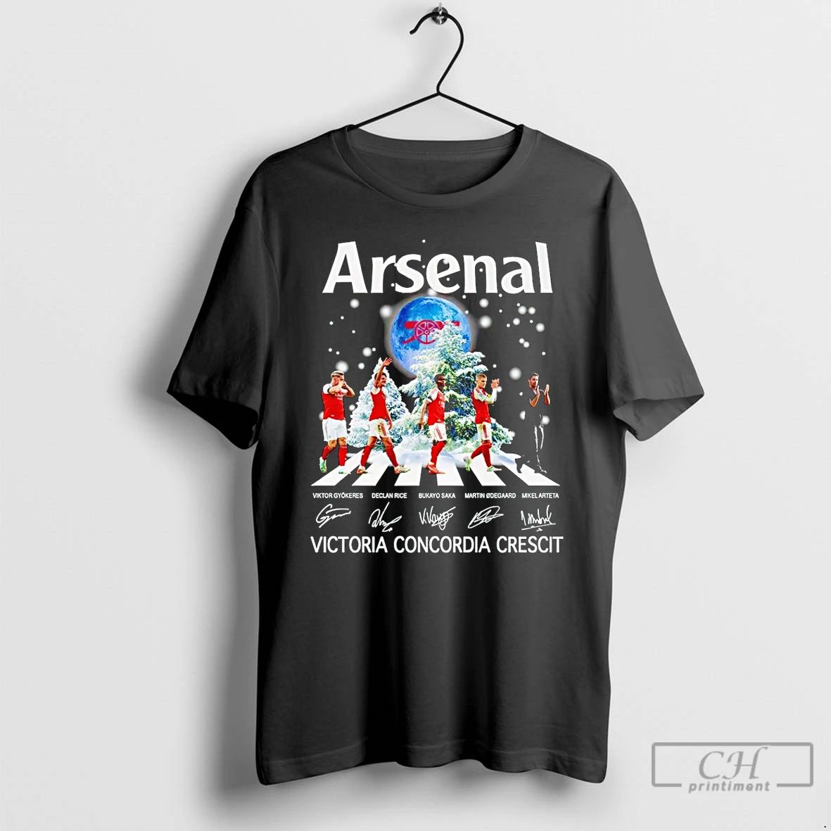 Classic Arsenal Fc Victoria Concordia Crescit Signature Abbey Road T Shirts