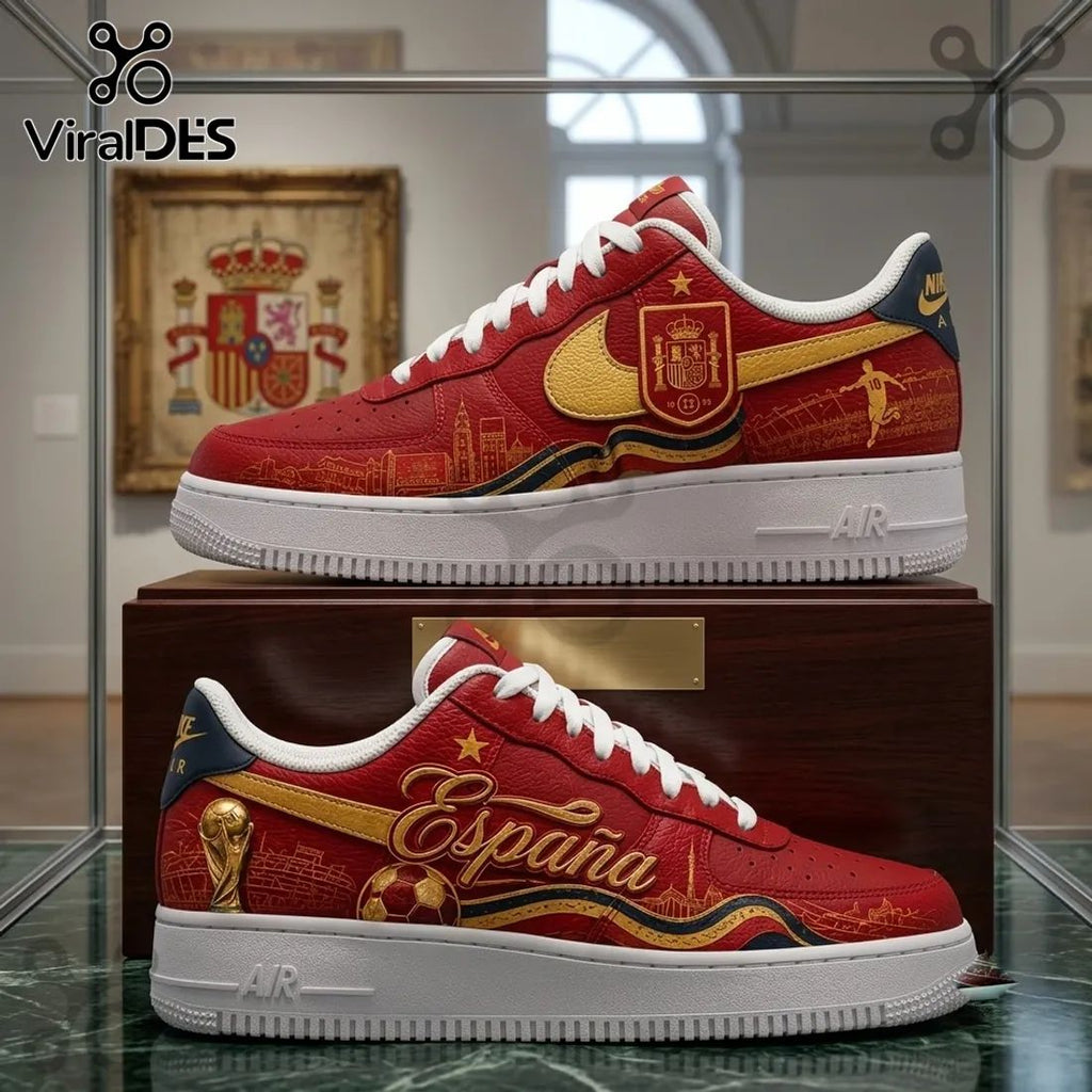 Spain National Football Team Custom AF1 Sneakers