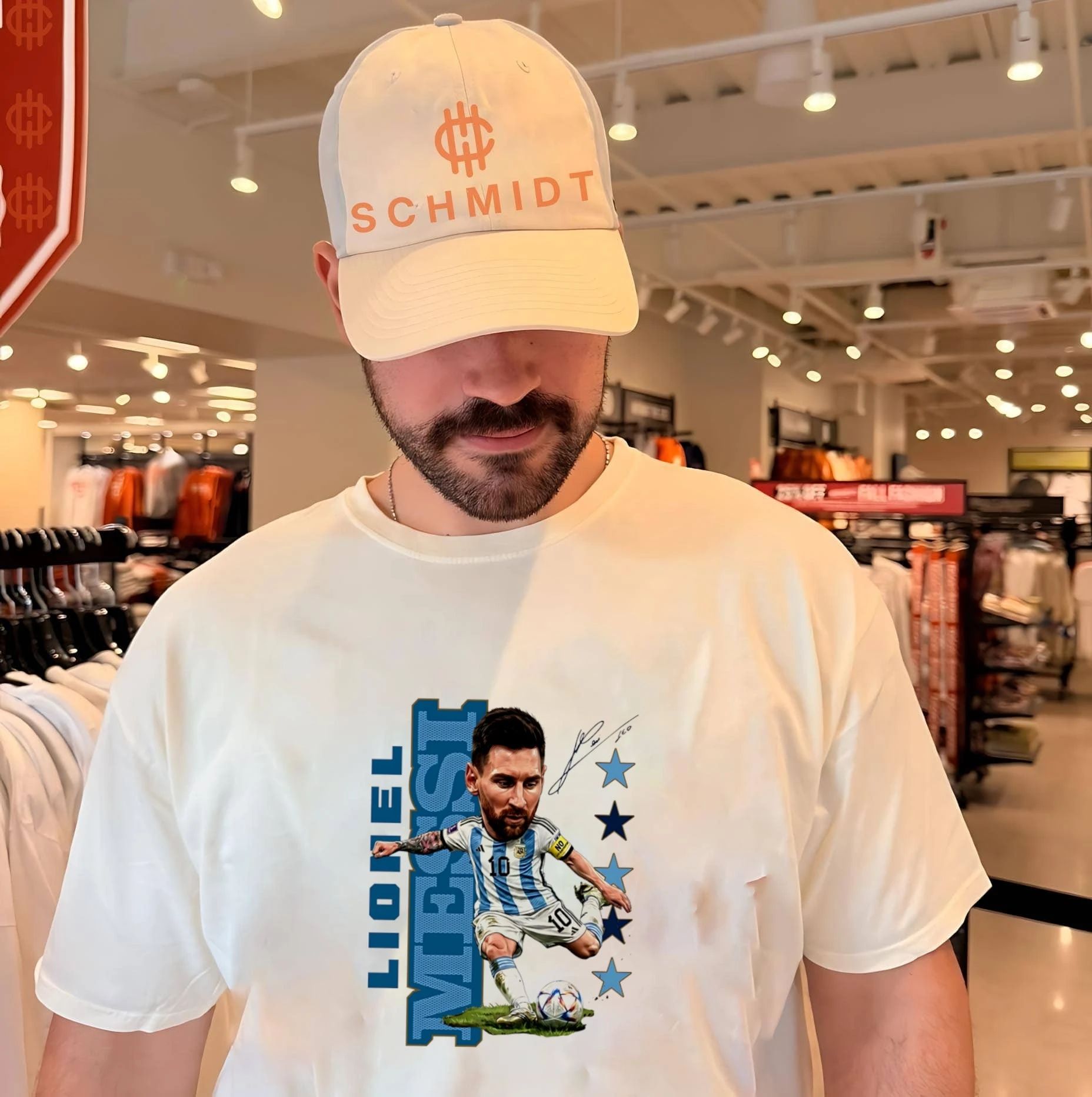 Lionel Messi Argentina national football team caricature shirt
