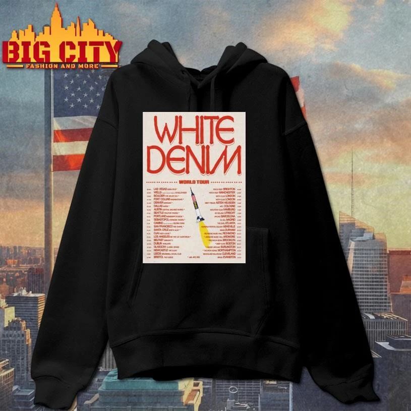White Denim World Tour 2026 Print Poster Shirt