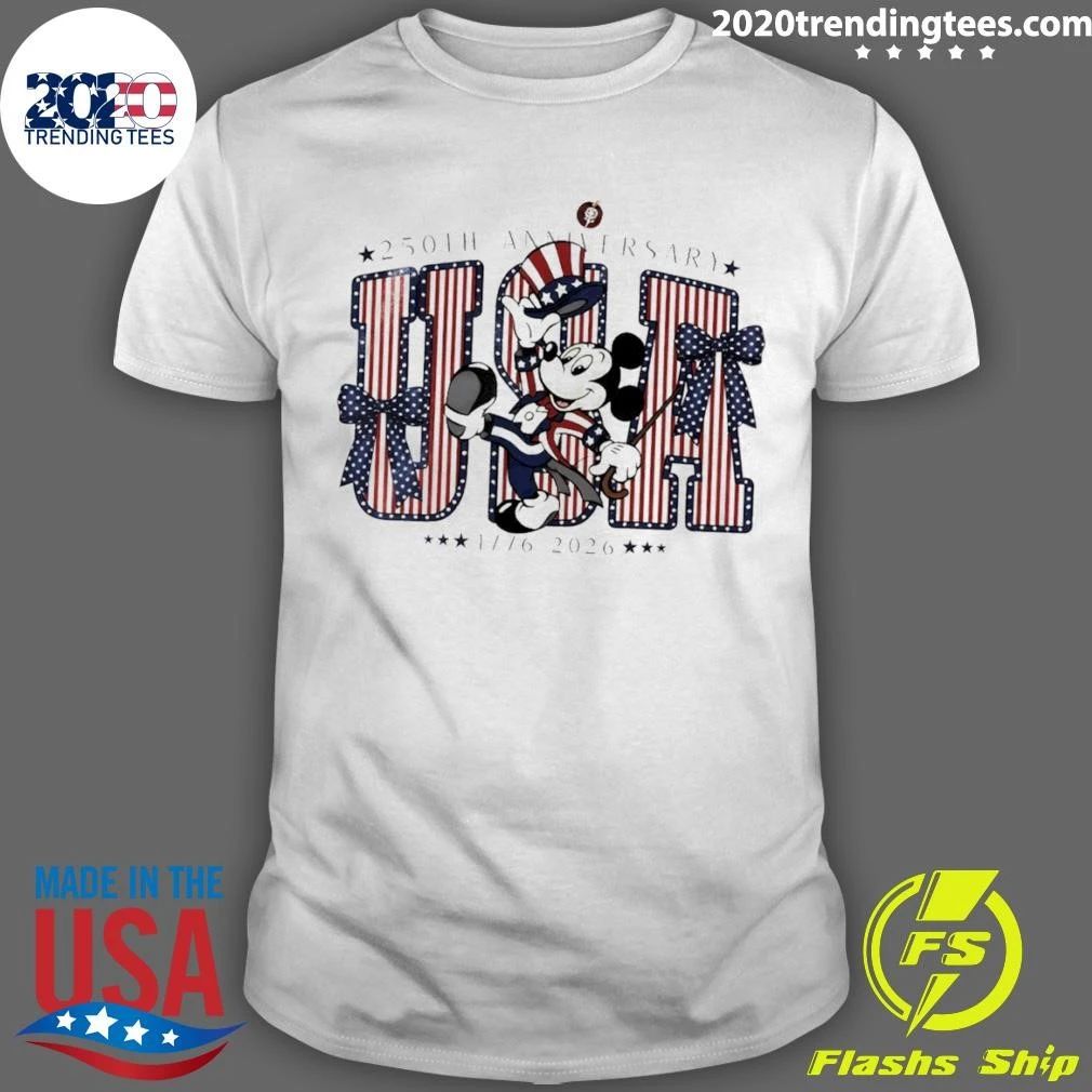 Retro Mickey America 250th Anniversary 1776–2026 Patriotic Shirt