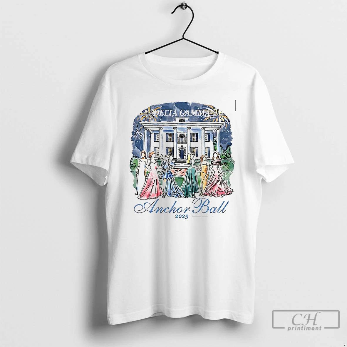 Classic Delta Gamma Anchor Ball 2025 University Of Mississippi T Shirts