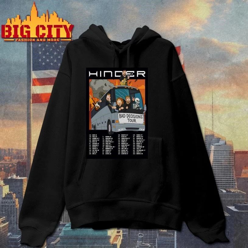 Hinder Bad Decisions 2026 Tour Poster Shirt