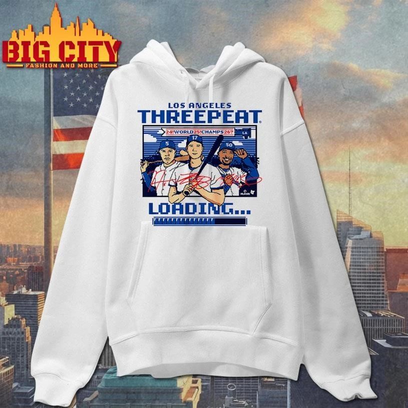 Los Angeles Baseball Threepeat Loading Graphic Signature Shirt