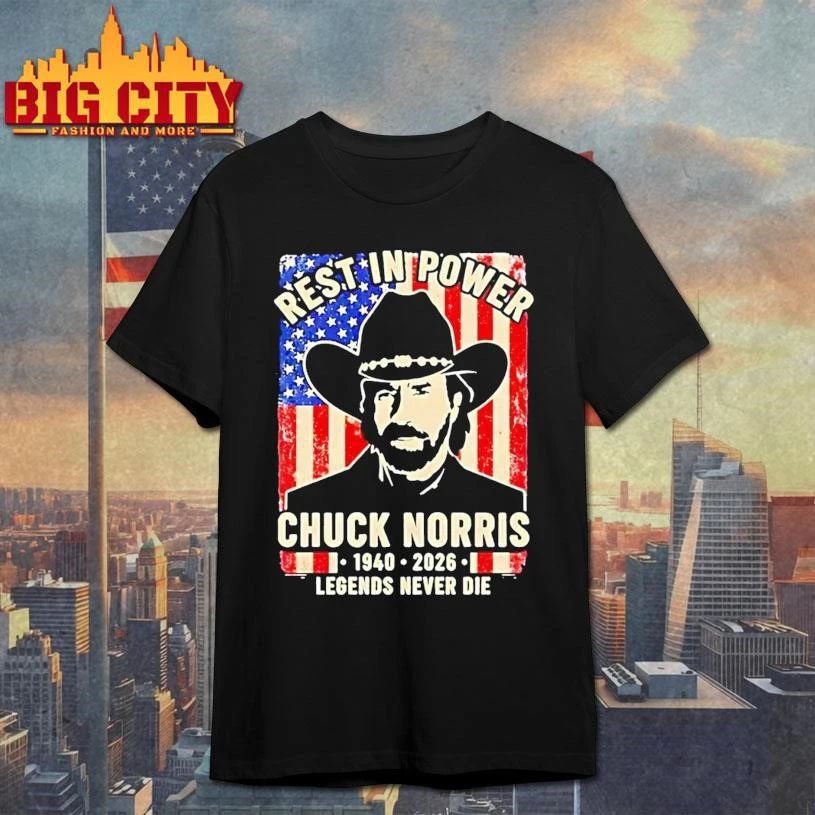Chuck Norris Rest In Power Western Legend Never Die Patriotic Cowboy Vintage Shirt