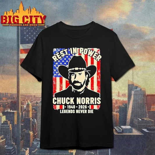 Chuck Norris Rest In Power Western Legend Never Die Patriotic Cowboy Vintage Shirt