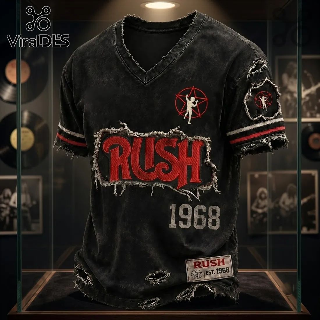 Rush Rock Band Limited Edition Distressed T-Shirt