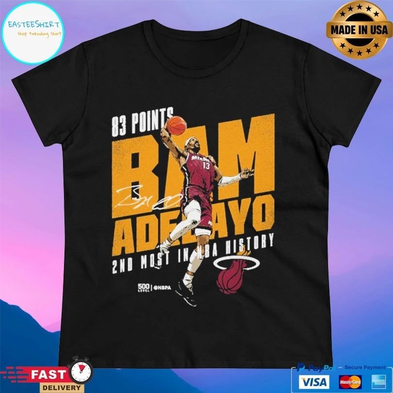 Bam Adebayo Miami Heat 83 Points 2nd Most In Nba History T-shirts