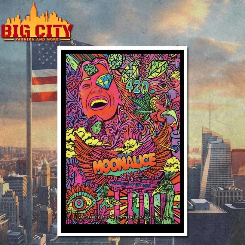 Moonalice 420 Gathering Of the Tribe In Mill Valley CA On Apr 19 2026 Poster Shirt