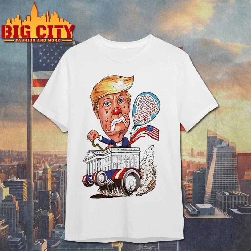 Trump clown car cartoon Funny Parody Shirt