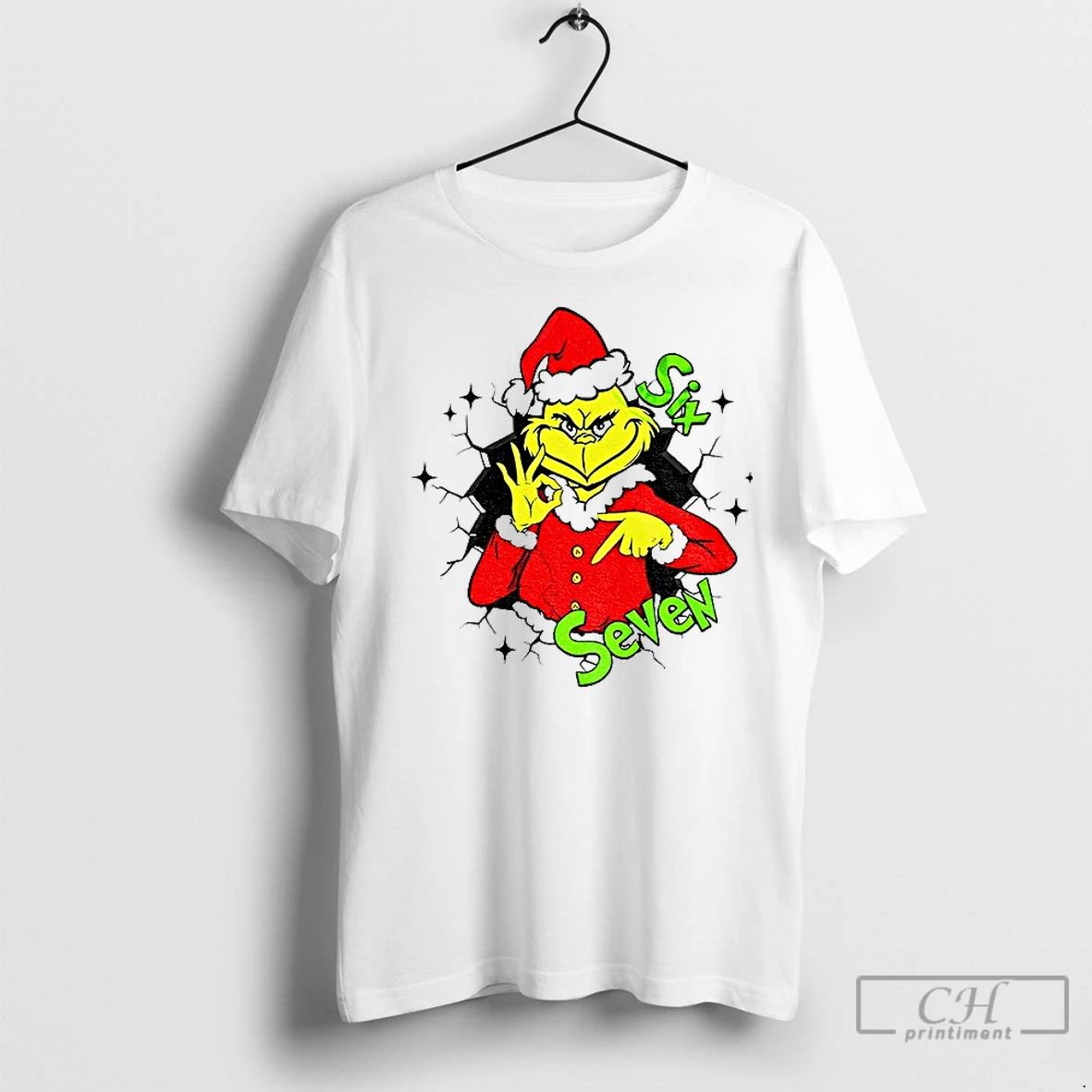 Classic Grinch 6 7 Six Seven Meme Christmas Green Mean Guy