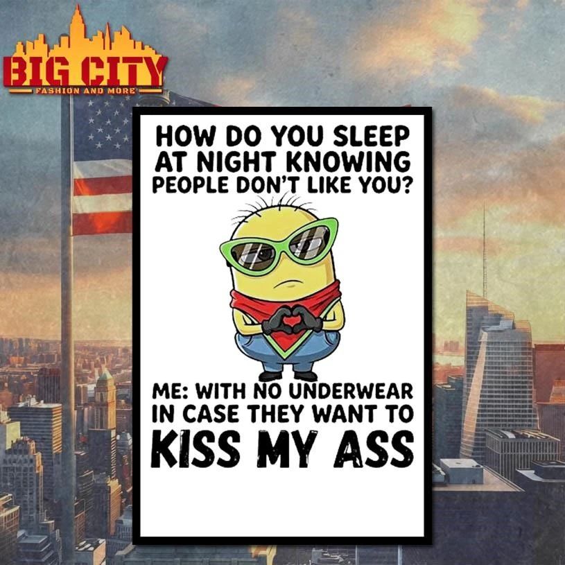 Minions Heart Hands How Do You Sleep At Night Knowing People Dont Like You Shirt
