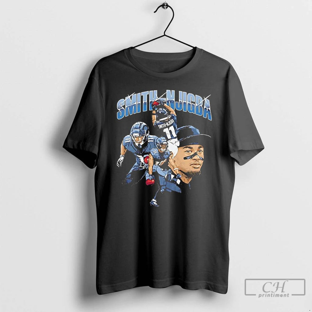 Classic Jaxon Smith Njigba Picture Collage Seattle T Shirts
