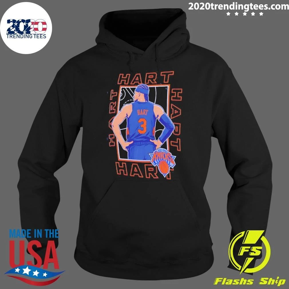 Josh Hart New York Knicks Athlete Portrait Illustration On A Blue Shirt