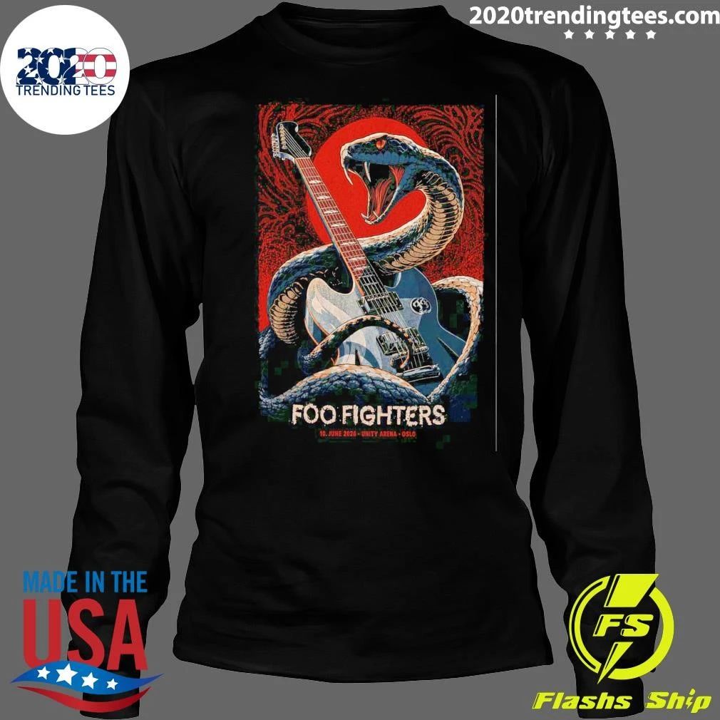 Event Foo Fighters 10, June, 2026 Oslo Fornebu Tee Shirt