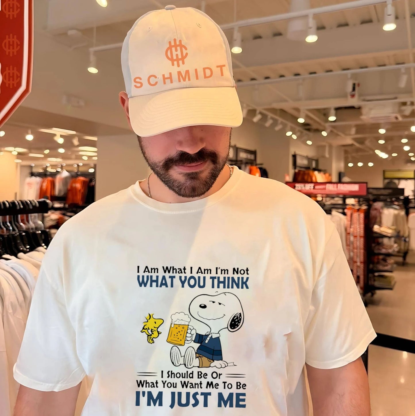 I Am Just Me Snoopy Drinking Beer Peanuts shirt