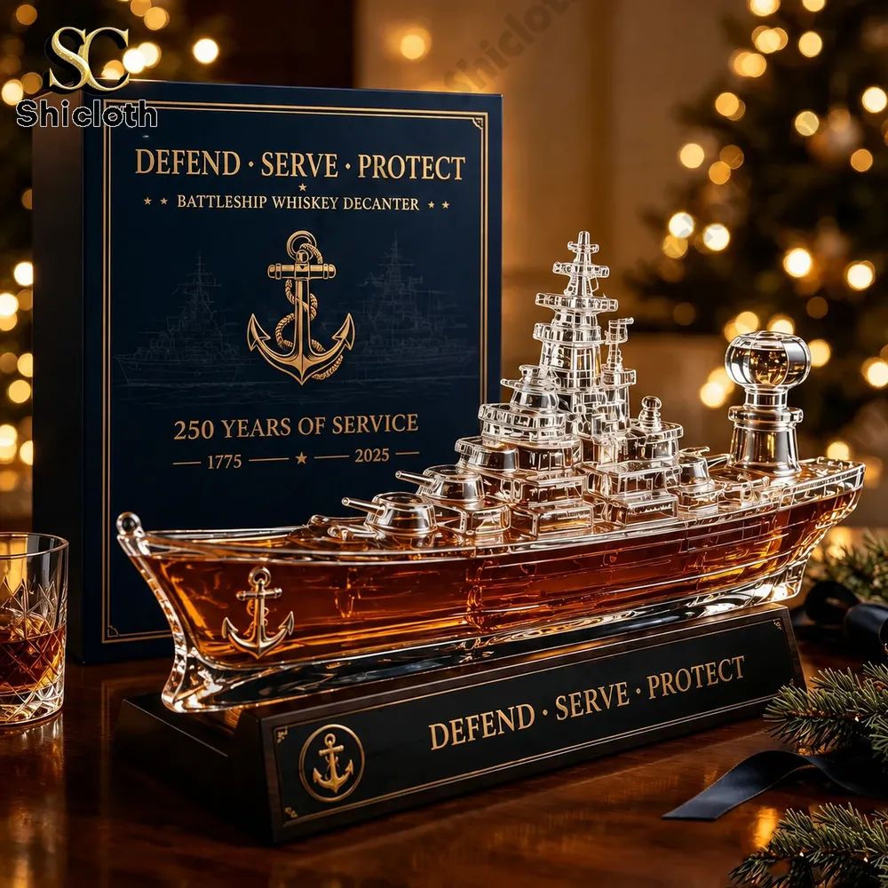 Us Navy 1775?2025 Commemorative Battleship Whiskey Decanter