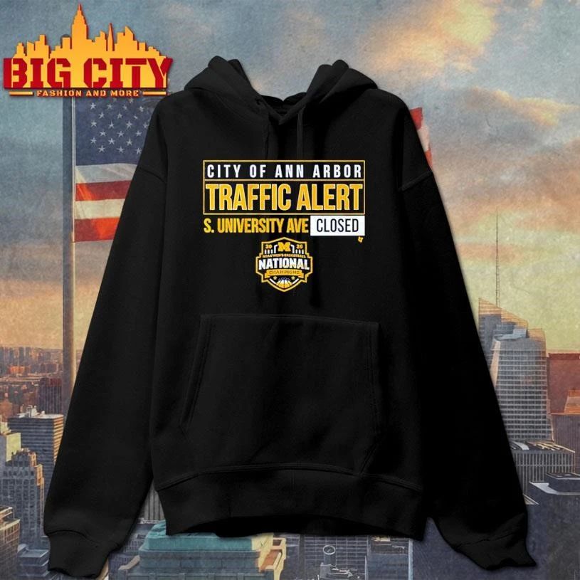 Michigan Wolverines MBB 2026 National Champions S. University Ave Closed Shirt