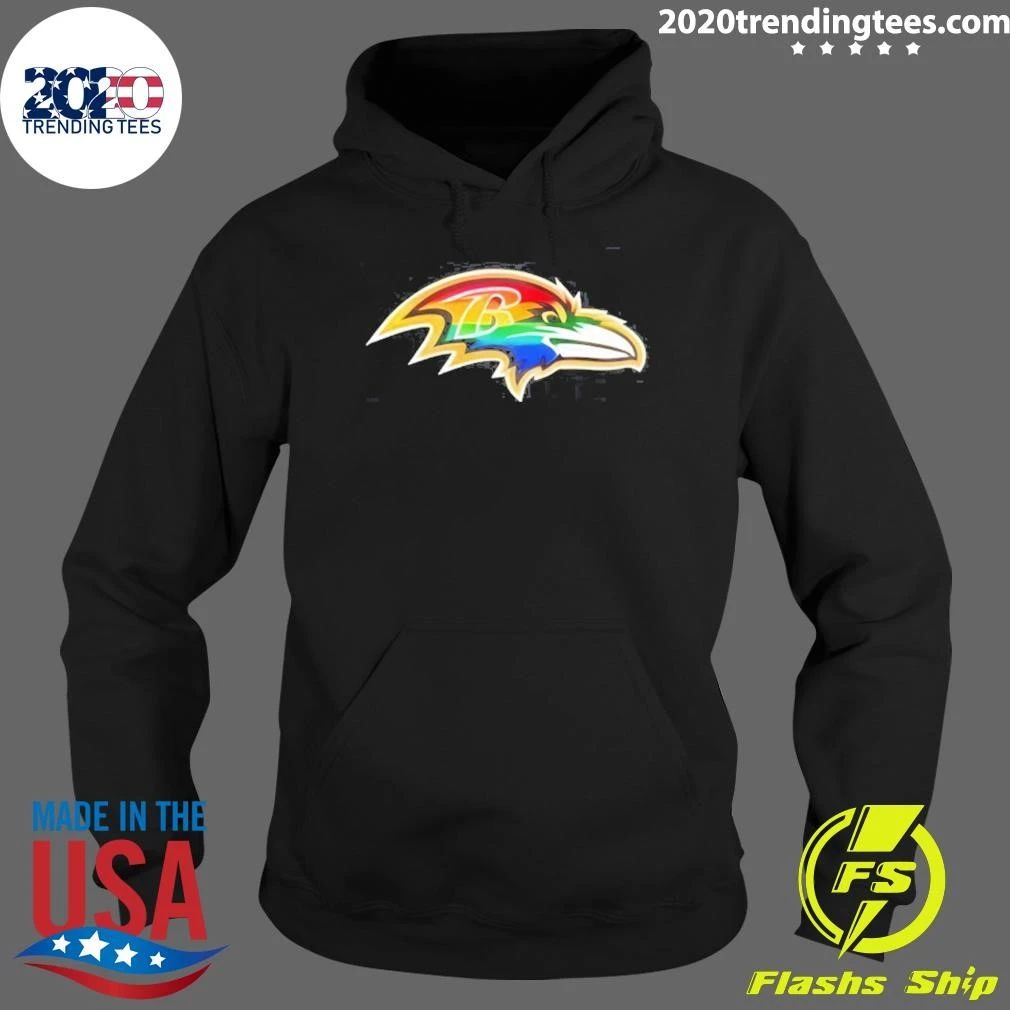 Baltimore Ravens Nfl Team Logo Football Bird Pride Rainbow Mascot B Shirt