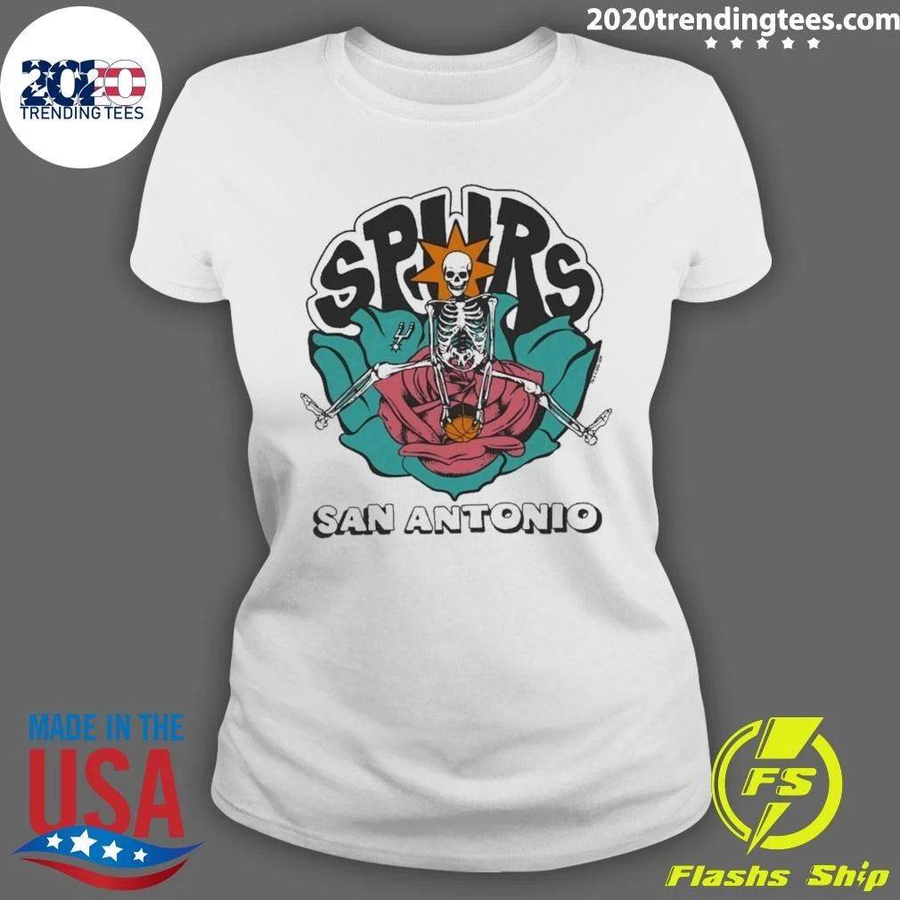 San Antonio Spurs x The Grateful Dead Homage Skeleton Tri-Blend Shirt