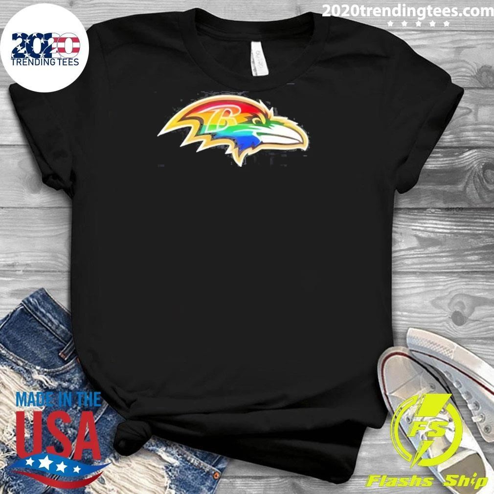 Baltimore Ravens Nfl Team Logo Football Bird Pride Rainbow Mascot B Shirt