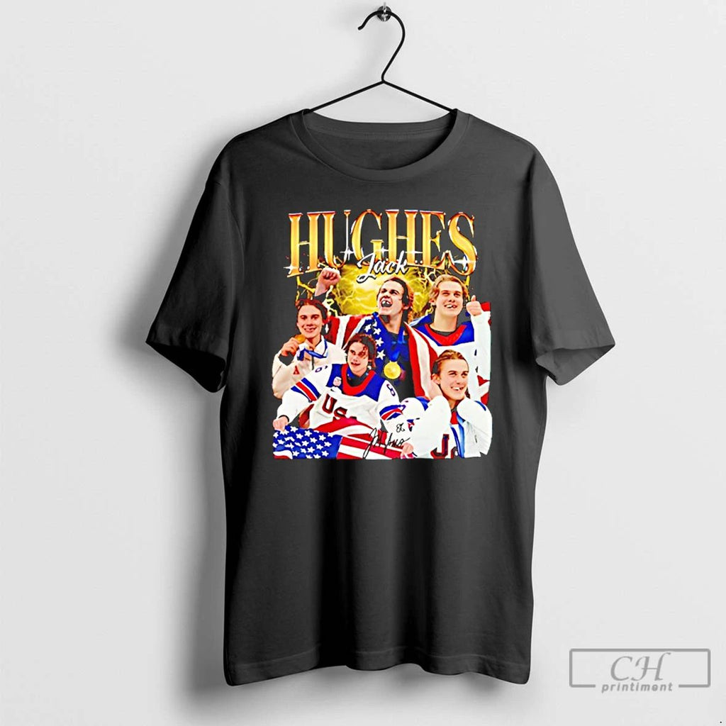 Classic Jack Hughes Hockey Olympic Golden Goal 2026 Picture Collage