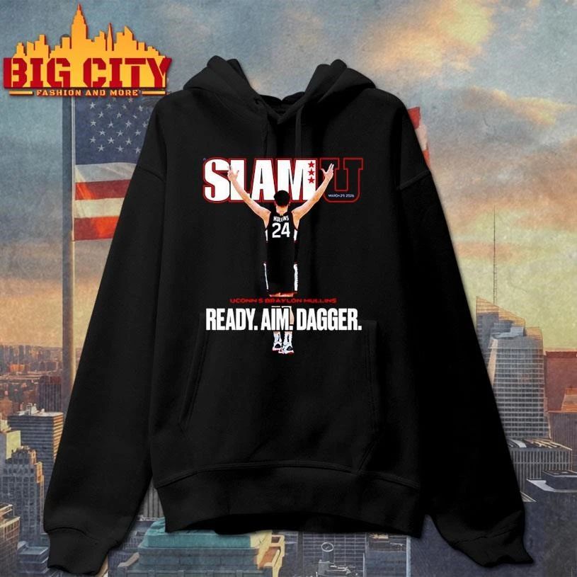 Braylon Mullins Uconn Huskies On The Slam University Cover 29th 2026 Ready Aim Dagger Graphic Shirt