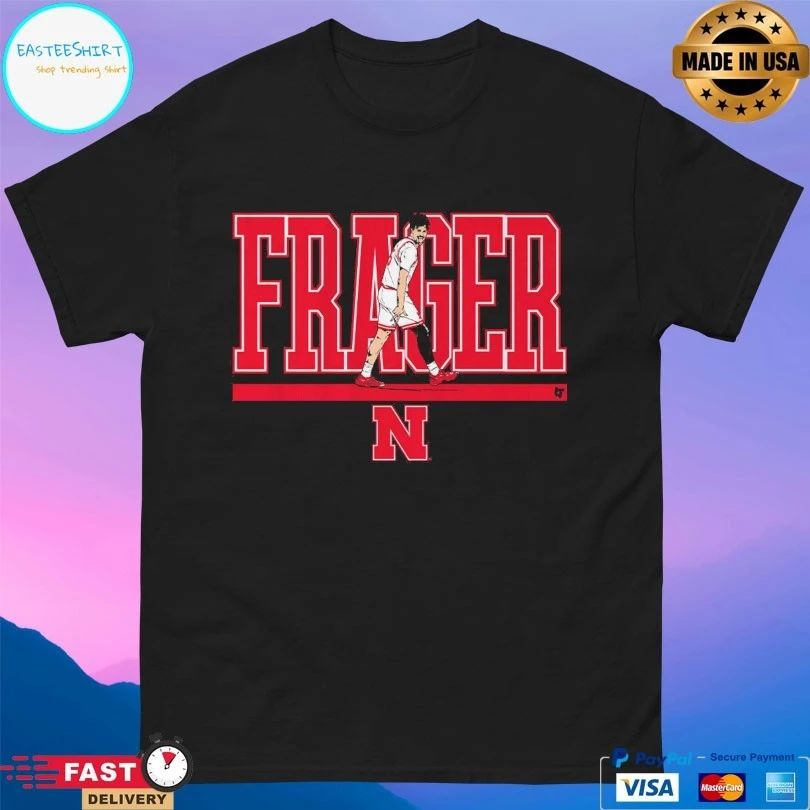 Nebraska Cornhuskers Men’s Basketball Braden Frager Name Pose T-shirt