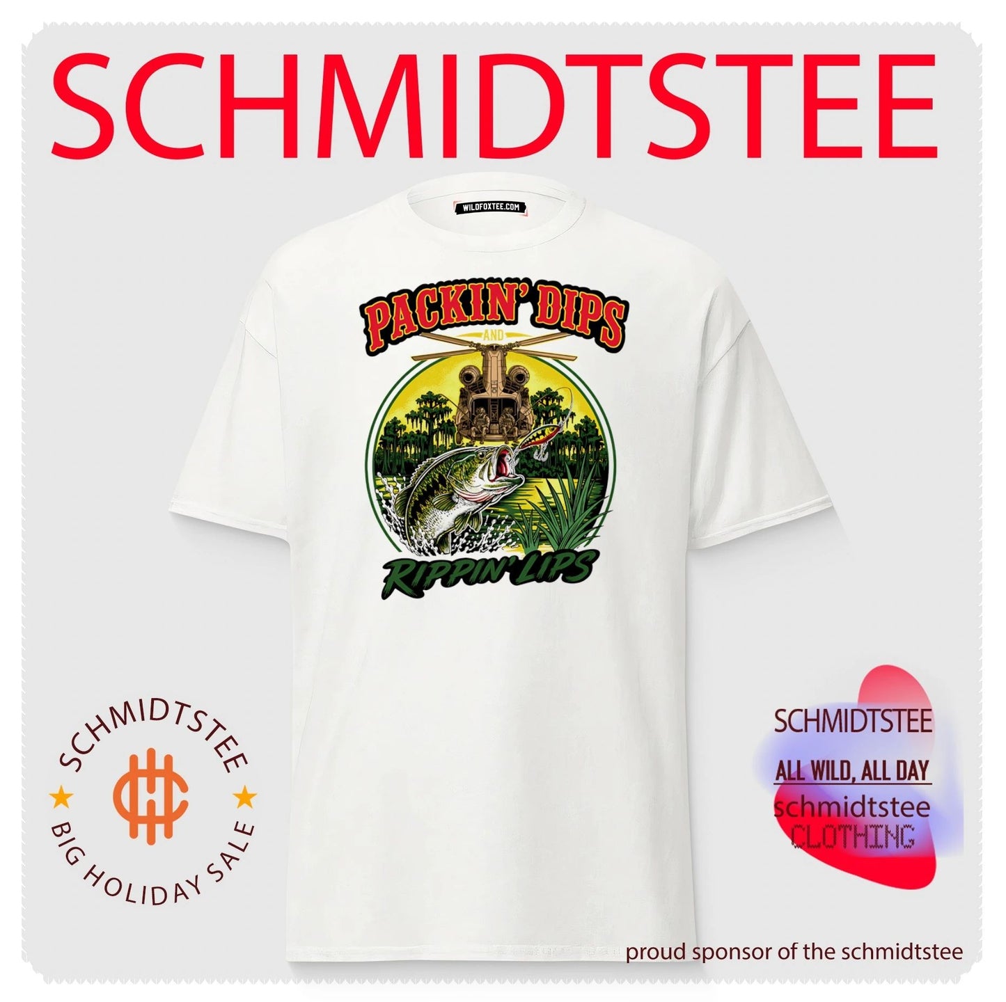 Packin’ Dips and Rippin’ Lips Fishing Helicopter shirt