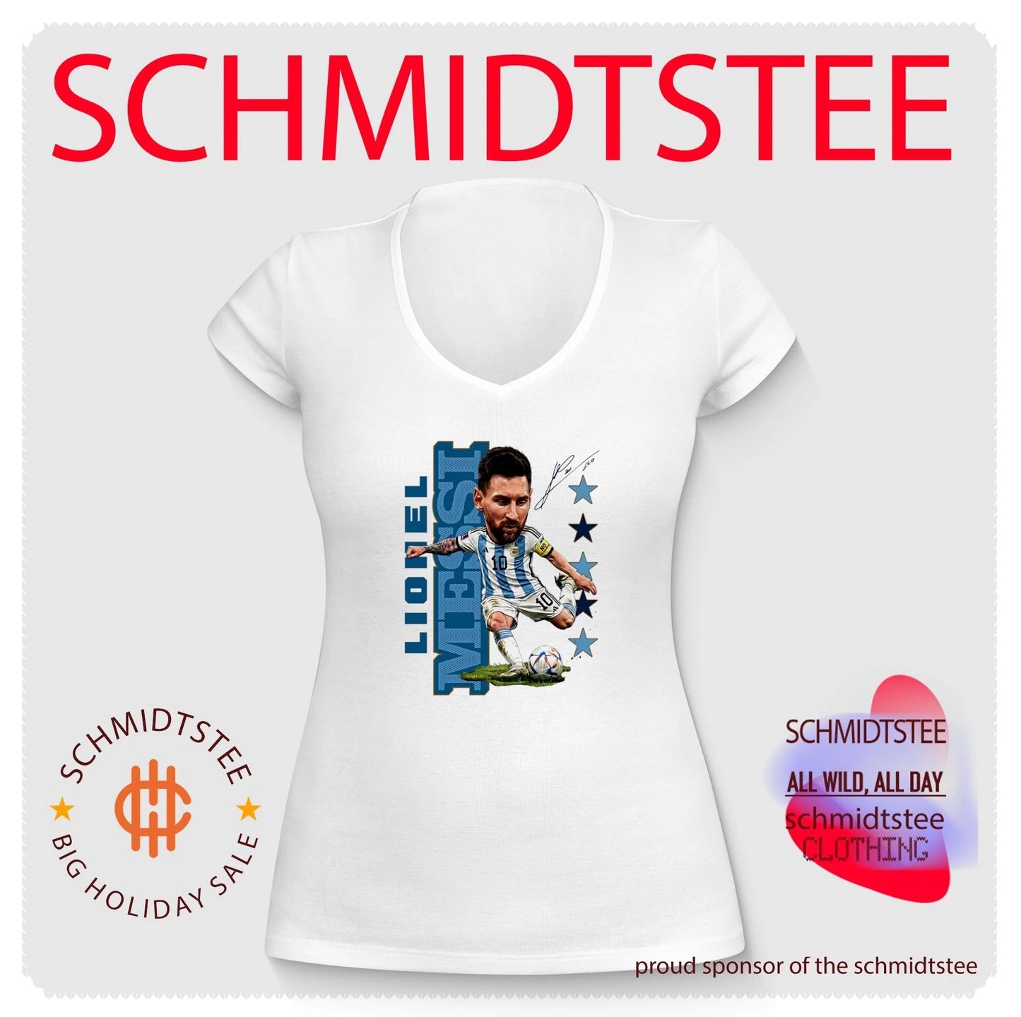 Lionel Messi Argentina national football team caricature shirt