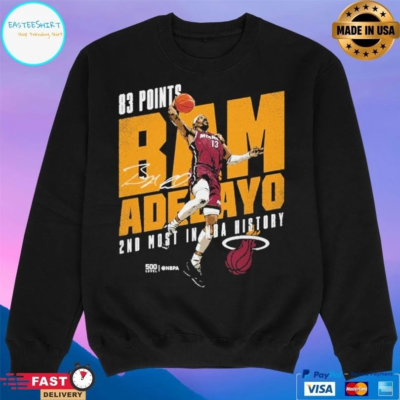 Bam Adebayo Miami Heat 83 Points 2nd Most In Nba History T-shirts