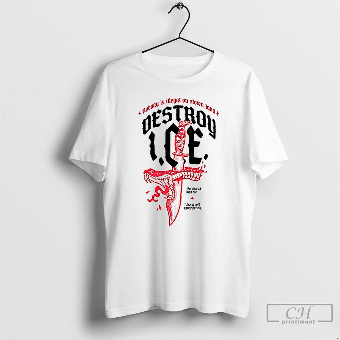 Classic Nobody Is Illegal On Stolen Land Destroy Ice T Shirt