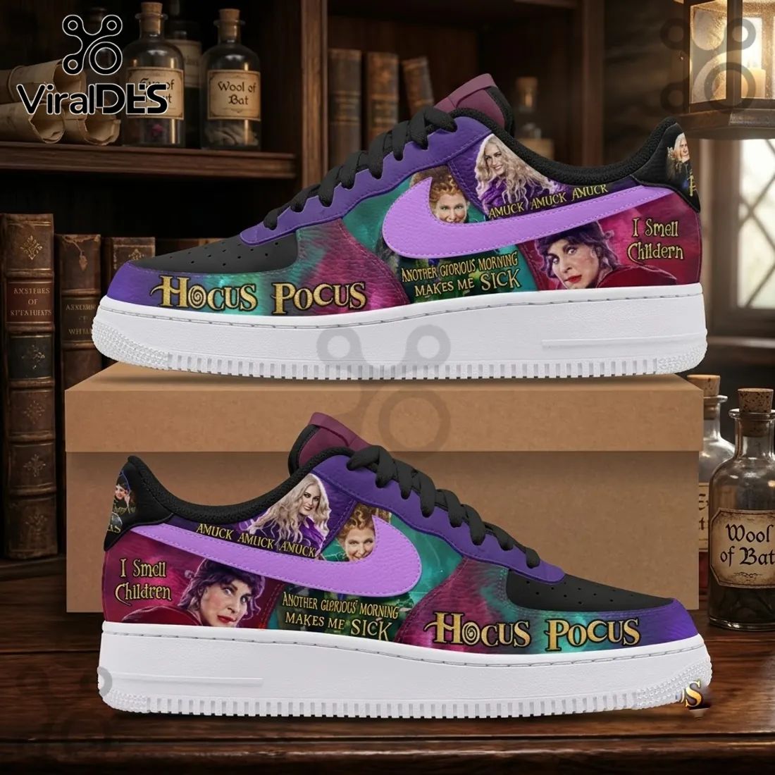 Hocus Pocus Sanderson Sisters Purple Air Force 1 Sneakers