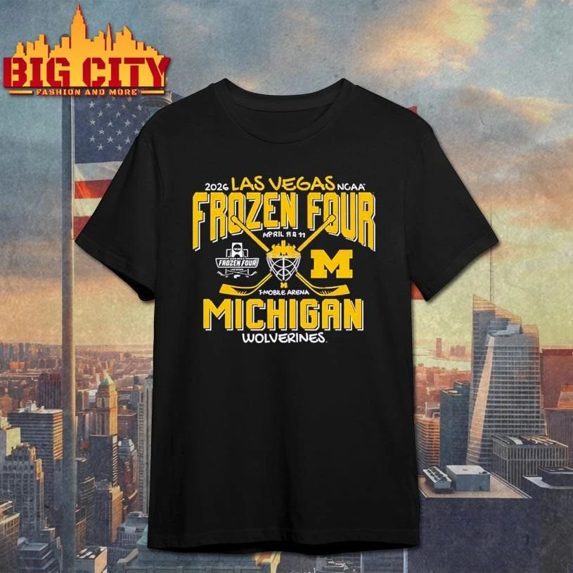 Michigan Wolverines Men’s Hockey 2026 NCAA Frozen Four Vegas Hockey Mask College Shirt