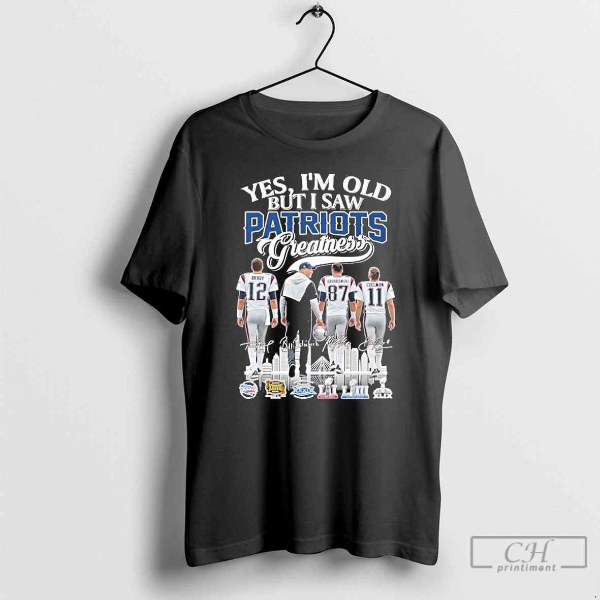 Classic Yes Im Old But I Saw Patriots Football Legends Greatness Signatures T Shirts