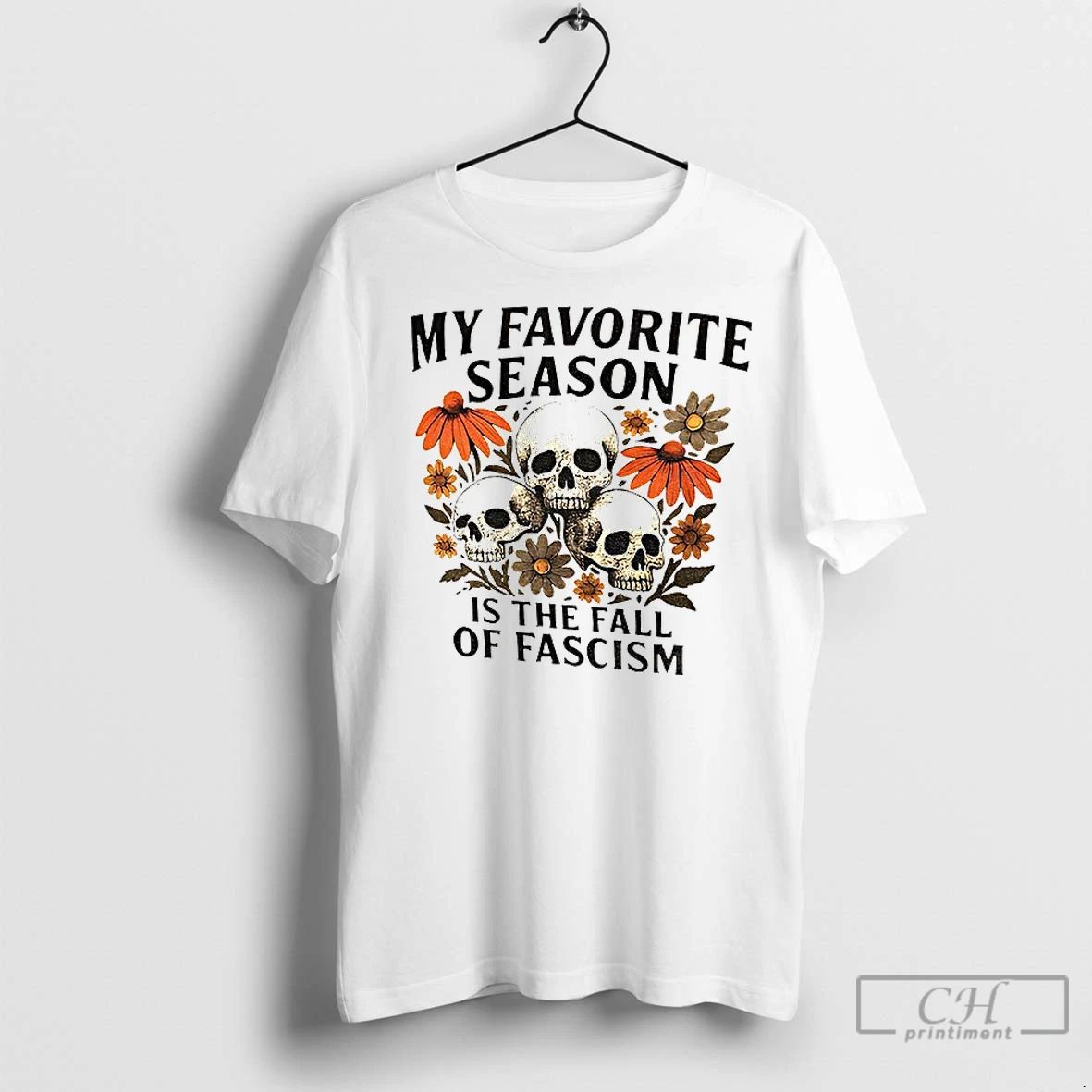 Classic Antifa Protest Skull My Favorite Is The Fall Of Fascism Floral