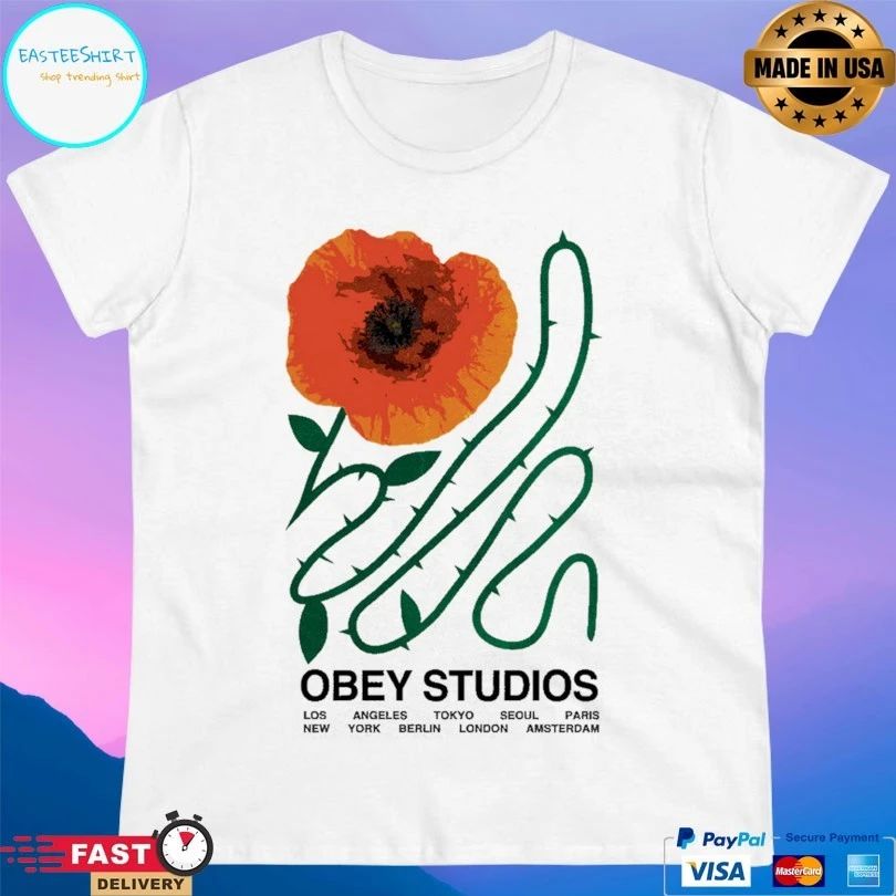 Obey Studios Los New Angeles York Tokyo Berlin Seoul London Paris Amsterdam T-shirt