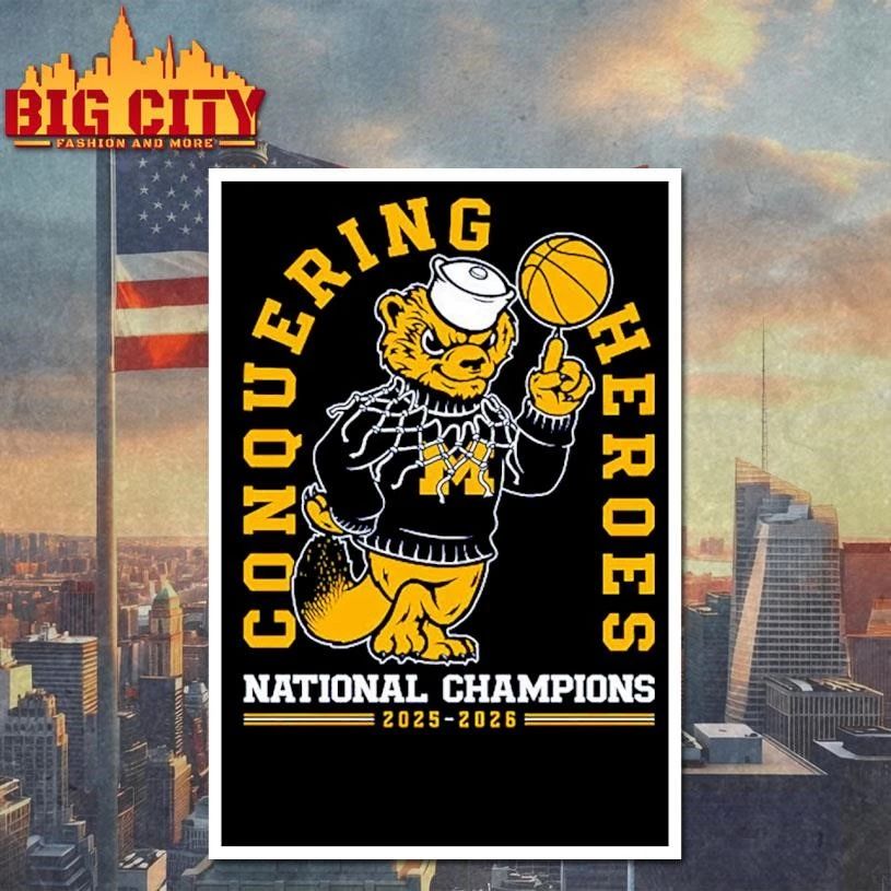 Michigan Wolverines Conquering Heroes Basketball National Champions Shirt