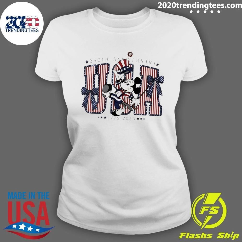Retro Mickey America 250th Anniversary 1776–2026 Patriotic Shirt