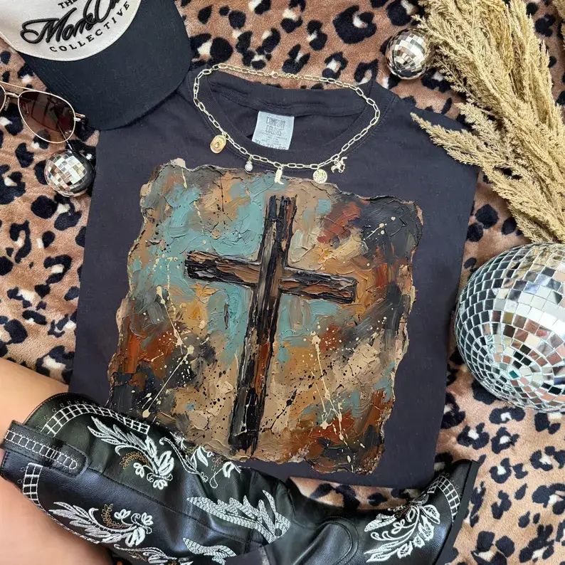 Brush Stroke Cross Comfort Colors T-Shirt