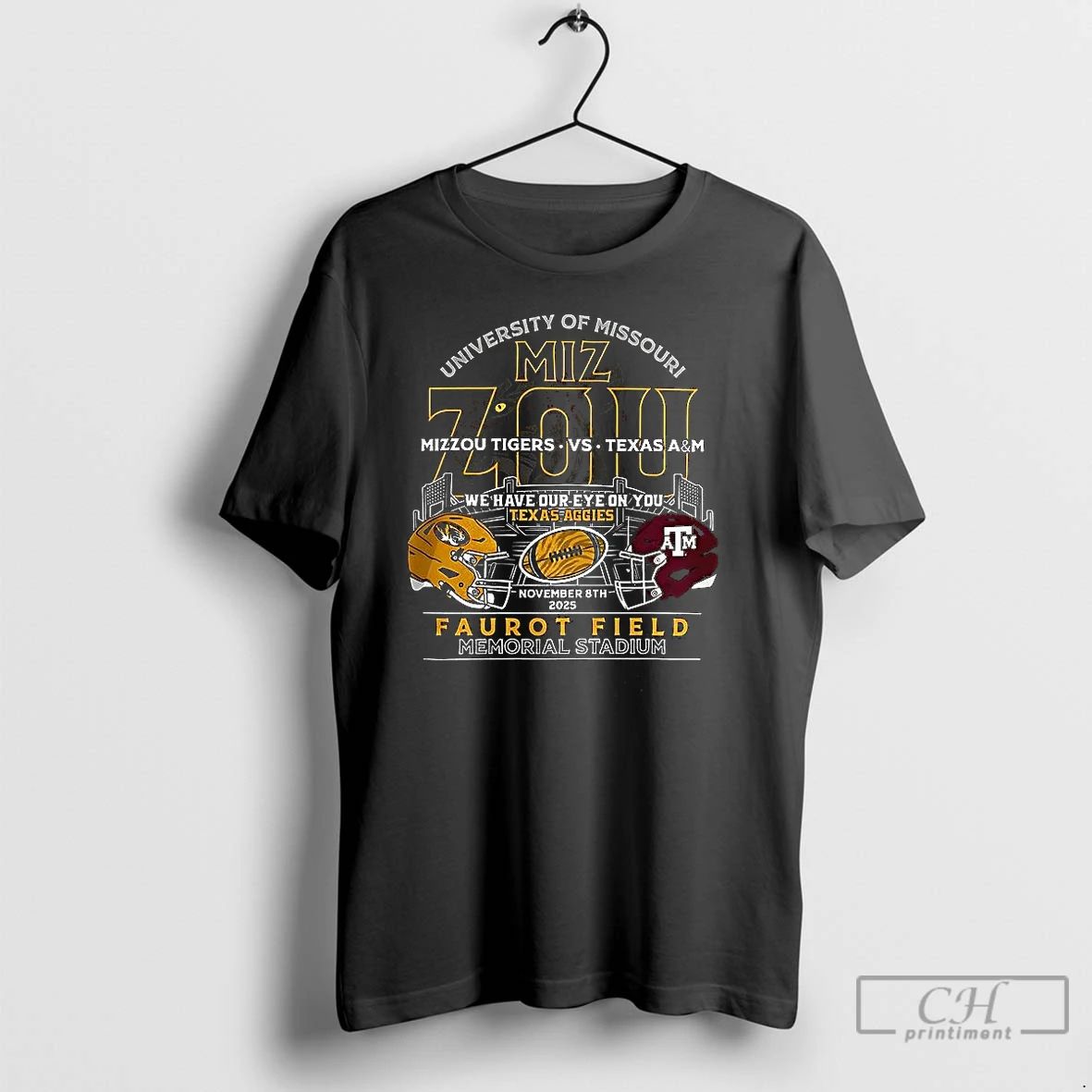 Classic Mizzou Tigers Vs Texas Am Aggies 2025 Game Day Memorial Stadium T Shirts